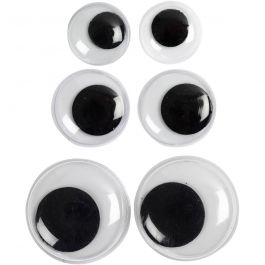 Wackelaugen, nicht selbstklebend, D 12+14+20 mm, 18 sort./ 1 Pck [HOB-50139]