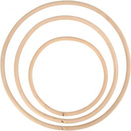 Bambusring, D 15,3+20,3+25,5 cm, 3 Stk/ 1 Set [HOB-50238]
