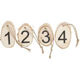 Holzscheiben mit Adventzahlen, 4 Stk/ 1 Pck [HOB-50279]