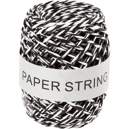 Ficelle de papier, ép. 1 mm, noir/blanc, 50 m/ 1 rouleau [HOB-50327]