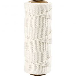 Fil de bambou, ép. 1 mm, blanc, 65 m/ 1 rouleau [HOB-503481]