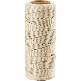 Fil de bambou, ép. 1 mm, blanc cassé, 65 m/ 1 rouleau [HOB-503482]