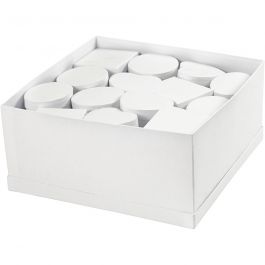 Mini-Deckelkartons - Sortiment, H 5 cm, D 10-12 cm, Weiß, 27 Stk/ 1 Pck [HOB-50439]