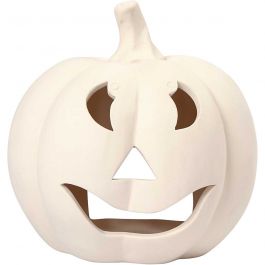 Bougeoir Halloween, H : 15 cm, d 15 cm, blanc, 2 pièces/ 1 Pq. [HOB-50559]