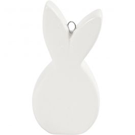 Lapin, L : 7,2 cm, L : 3,6 cm, ép. 1,4 cm, blanc, 3 pièces/ 1 Pq. [HOB-505770]