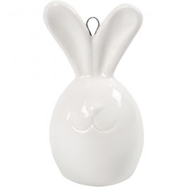 Lapin, H : 6,7 cm, d 3,6 cm, blanc, 3 pièces/ 1 Pq. [HOB-505780]