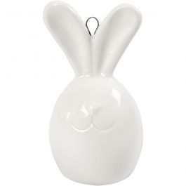 Lapin, H : 6,7 cm, d 3,6 cm, blanc, 12 pièces/ 1 Pq. [HOB-50578]