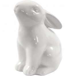 Lapin, H : 9 cm, d 5,5 cm, blanc, 12 pièces/ 1 Pq. [HOB-50579]