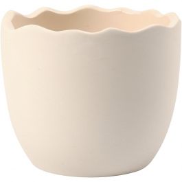 Coquille d'oeuf, H : 6,3 cm, d 7,5 cm, blanc, 24 pièces/ 1 Pq. [HOB-50647]