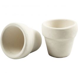 Pots de fleurs, H : 4,6 cm, d 5,2 cm, blanc, 6 pièces/ 1 Pq. [HOB-506490]