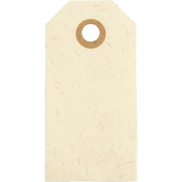 Étiquettes en carton, dim. 4x8 cm, 250 gr, crème, 20 pièces/ 1 Pq. [HOB-510040]