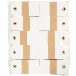 Étiquettes en carton, dim. 5x10 cm, 250 gr, crème, 1000 pièces/ 1 Pq. [HOB-510051]