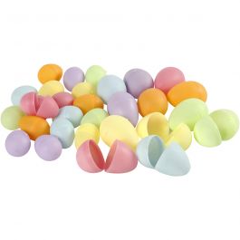 Oeufs, H : 4,5+6 cm, d 3+4 cm, couleurs pastel, 720 pièces/ 1 Pq. [HOB-51035]