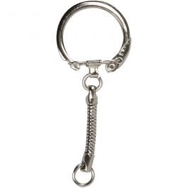 Schlüsselanhänger mit Kette, L 6 cm, D 2,3 cm, 25 Stk/ 1 Pck [HOB-51282]