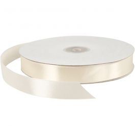 Ruban de satin, L : 20 mm, blanc cassé, 100 m/ 1 rouleau [HOB-51368]