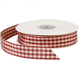 Karoband , B 20 mm, Altrot/Weiß, 25 m/ 1 Rolle [HOB-51389]