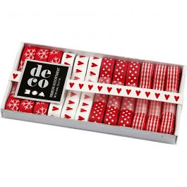 Dekoband-Sortiment, B 10 mm, Sortierte Farben, 12x1 m/ 1 Pck [HOB-51402]