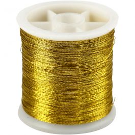 Nähgarn, Dicke 0,15 mm, Gold, 100 m/ 1 Rolle [HOB-514650]