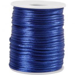 Satinband, Dicke 2 mm, Dunkelblau, 50m/ 1 Rolle [HOB-515517]
