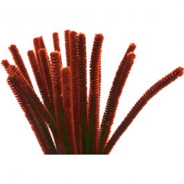 Fil chenille, L: 30 cm, ép. 9 mm, rouge antique, 25 pièce/ 1 Pq. [HOB-51601]