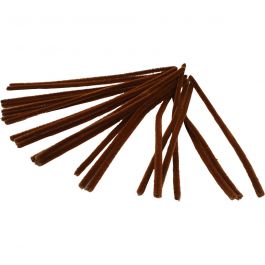 Fil chenille, L : 30 cm, ép. 9 mm, brun, 25 pièces/ 1 Pq. [HOB-51605]