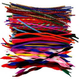 Fil chenille, L : 30,5 cm, ép. 4-6 mm, ass. de couleurs, 250 ass./ 1 Pq. [HOB-51633]