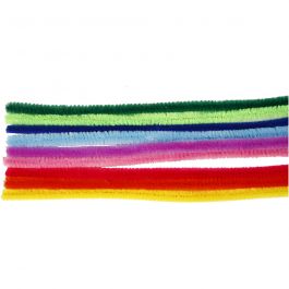 Fil chenille, L : 30 cm, ép. 9 mm, ass. de couleurs, 25 ass./ 1 Pq. [HOB-51637]