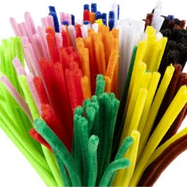 Chenilledraht, L 30 cm, Dicke 6 mm, Sortierte Farben, 200 sort./ 1 Pck [HOB-51642]