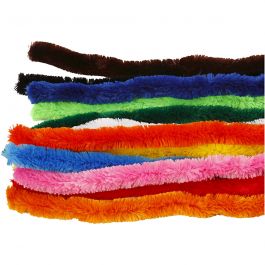Fil chenille, grands, L : 45 cm, ép. 25 mm, ass. de couleurs, 60 ass./ 1 Pq. [HOB-51643]