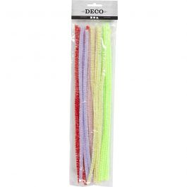 Chenilledraht, L 30 cm, Dicke 6 mm, Frühlingsfarben, 24 sort./ 1 Pck [HOB-51649]