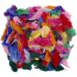 Duvet, dim. 7-8 cm, ass. de couleurs, 50 gr/ 1 Pq. [HOB-51661]