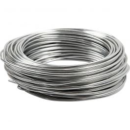 Fil d'aluminium, rond, ép. 3 mm, argent, 29 m/ 1 rouleau [HOB-51717]