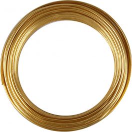 Fil d'aluminium, rond, ép. 3 mm, or, 29 m/ 1 rouleau [HOB-51721]