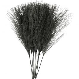 Plumes artificielles, L : 15 cm, L : 8 cm, noir, 10 pièces/ 1 Pq. [HOB-518059]