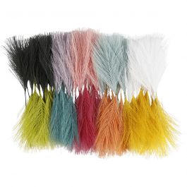 Plumes artificielles, L : 15 cm, L : 8 cm, 100 pièces/ 1 Pq. [HOB-518070]