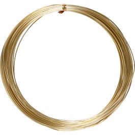 Fil d'aluminium, rond, ép. 1 mm, or, 16 m/ 1 rouleau [HOB-518314]
