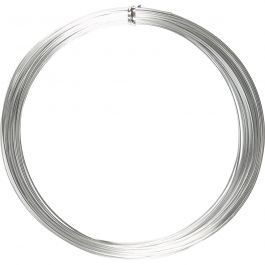 Fil d'aluminium, rond, ép. 1 mm, argent, 16 m/ 1 rouleau [HOB-518315]