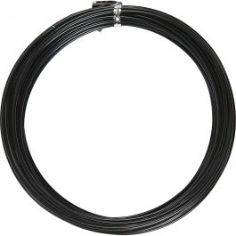 Fil d'aluminium, rond, ép. 2 mm, noir, 10 m/ 1 rouleau [HOB-518321]