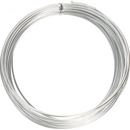 Fil d'aluminium, rond, ép. 2 mm, argent, 10 m/ 1 rouleau [HOB-518325]
