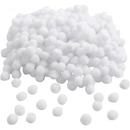 Pompons, D 10 mm, Weiß, 450Stk/ 1 Pck [HOB-51854]