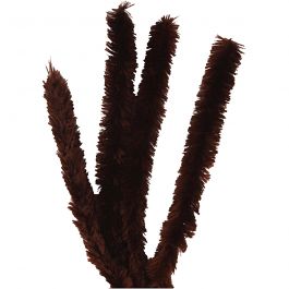 Fil chenille, L : 40 cm, ép. 30 mm, brun, 4 pièces/ 1 Pq. [HOB-51940]