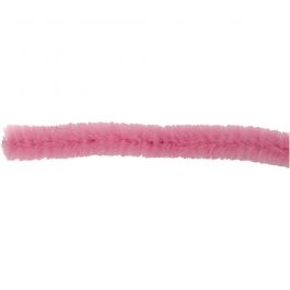 Fil chenille, L : 30 cm, ép. 9 mm, rose, 25 pièces/ 1 Pq. [HOB-52095]