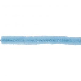 Fil chenille, L : 30 cm, ép. 15 mm, bleu, 15 pièces/ 1 Pq. [HOB-52105]