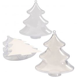 Weihnachtsbaum-Anhänger, H 10 cm, Transparent, 5 Stk/ 1 Pck [HOB-52151]