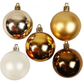 Boules de Noël, d 6 cm, or, 20 pièces/ 1 Pq. [HOB-52158]