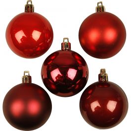 Boules de Noël, d 6 cm, harmonie de rouges, 20 pièces/ 1 Pq. [HOB-52160]