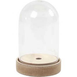 Cloche sur un socle en bois, h: 12,5 cm, d: 8 cm, 1Pq., format intérieur 10,3 cm [HOB52161]