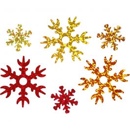 Paillettes, dim. 25+45 mm, copper, or, rouge, 30 gr/ 1 Pq. [HOB-52180]