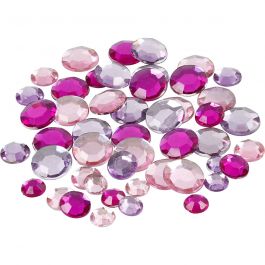 Pierre de strass, Rond, dim. 6+9+12 mm, violet, 360 pièces/ 1 Pq. [HOB-52182]