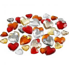Pierre de strass, dim. 6+10+14 mm, harmonie de rouges, 252 pièces/ 1 Pq. [HOB-52186]